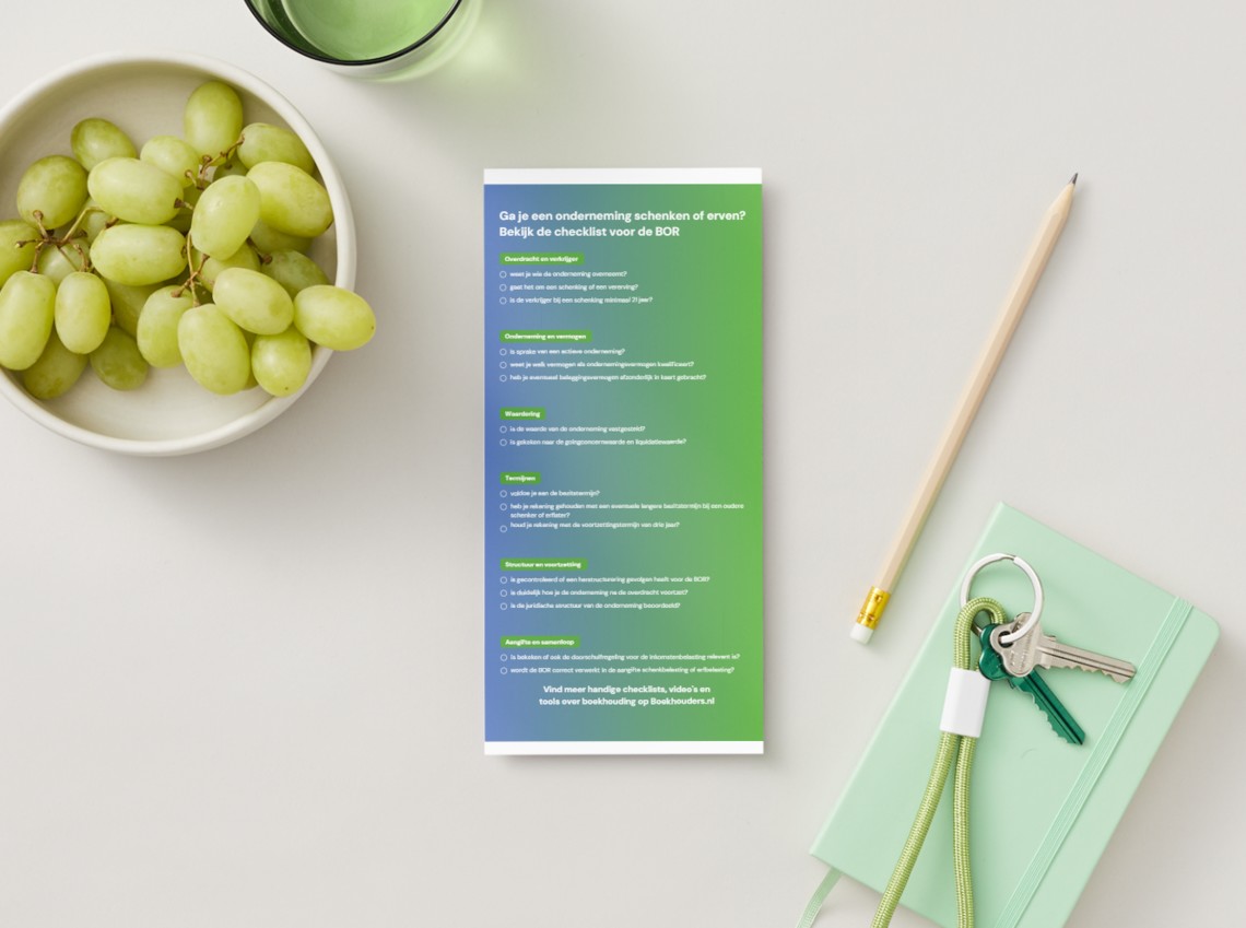 checklist Bedrijfsopvolgingsregeling (BOR)