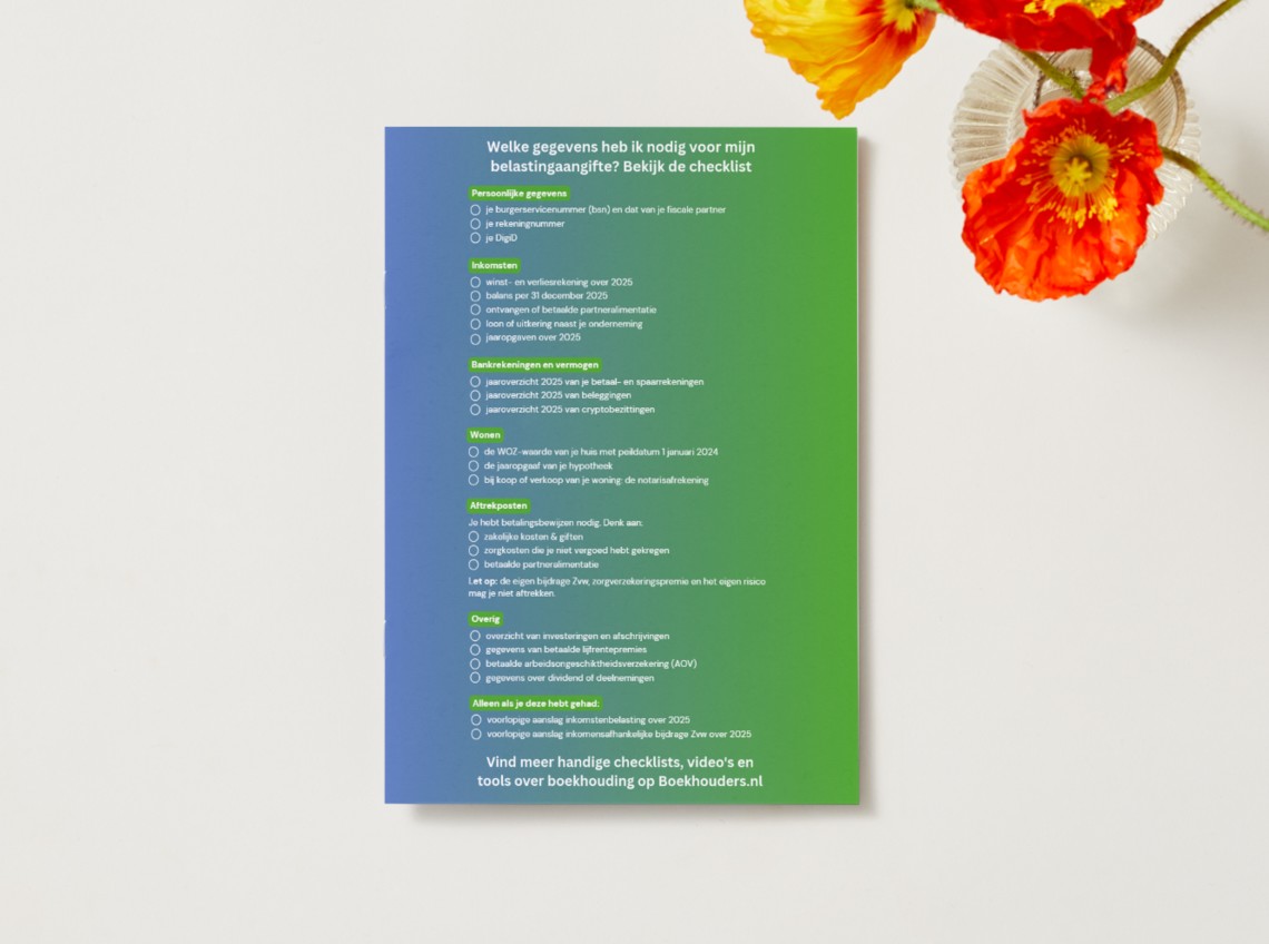 checklist aangifte inkomstenbelasting